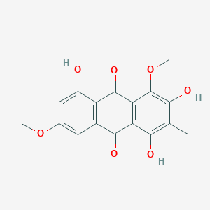 molecular formula C17H14O7 B13131551 9,10-Anthracenedione, 1,3,5-trihydroxy-4,7-dimethoxy-2-methyl- CAS No. 93446-16-3