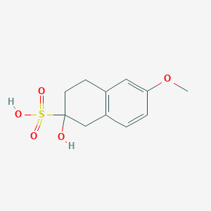 molecular formula C11H14O5S B13131557 2-hydroxy-6-methoxy-3,4-dihydro-1H-naphthalene-2-sulfonic acid 