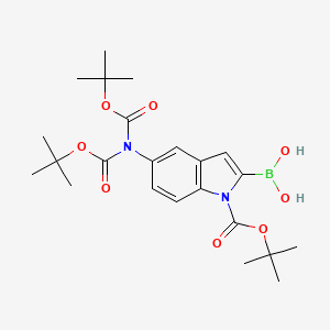 1H-Indole-1-carboxylic acid, 5-[bis[(1,1-dimethylethoxy)carbonyl]amino]-2-borono-, 1-(1,1-dimethylethyl) ester (9CI)