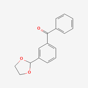 molecular formula C16H14O3 B1313164 3-(1,3-Dioxolan-2-YL)benzophenone CAS No. 85366-46-7