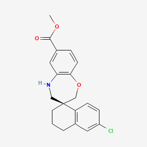 molecular formula C20H20ClNO3 B13131672 (S)-methyl 6'-chloro-3',4,4',5-tetrahydro-2H,2'H-spiro[benzo[b][1,4]oxazepine-3,1'-naphthalene]-7-carboxylate 