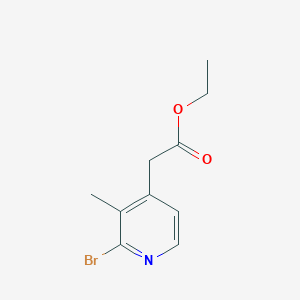 molecular formula C10H12BrNO2 B13131688 ethyl 2-(2-bromo-3-methylpyridin-4-yl)acetate 