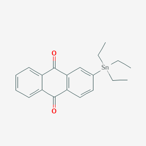 molecular formula C20H22O2Sn B13131701 2-(Triethylstannyl)anthracene-9,10-dione CAS No. 110138-71-1