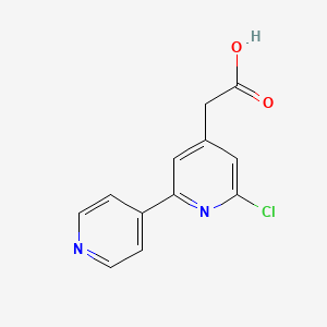 molecular formula C12H9ClN2O2 B13131734 2-(2-Chloro-6-pyridin-4-ylpyridin-4-yl)acetic acid 