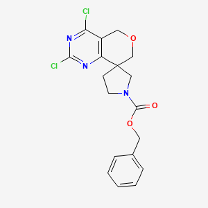 Benzyl 5,7-dichlorospiro[pyrano[4,3-d]pyrimidine-1,3'-pyrrolidine]-1'-carboxylate