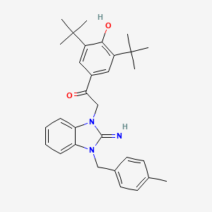 1-(3,5-Di-tert-butyl-4-hydroxyphenyl)-2-(2-imino-3-(4-methylbenzyl)-2,3-dihydro-1H-benzo[d]imidazol-1-yl)ethanone