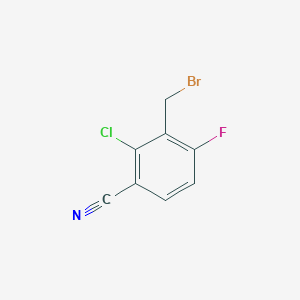 molecular formula C8H4BrClFN B13131943 3-(Bromomethyl)-2-chloro-4-fluorobenzonitrile 