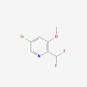 molecular formula C7H6BrF2NO B13131952 5-Bromo-2-(difluoromethyl)-3-methoxypyridine 