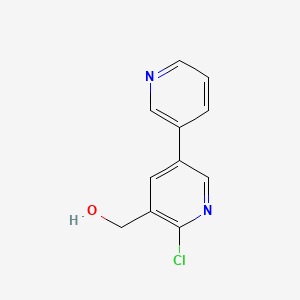 molecular formula C11H9ClN2O B13131966 (6-Chloro-[3,3'-bipyridin]-5-yl)methanol 