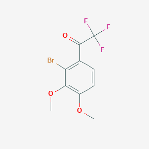 molecular formula C10H8BrF3O3 B13132048 1-(2-Bromo-3,4-dimethoxyphenyl)-2,2,2-trifluoroethanone 