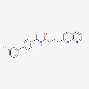 N-[(1S)-1-[4-(3-chlorophenyl)phenyl]ethyl]-4-(1,8-naphthyridin-2-yl)butanamide