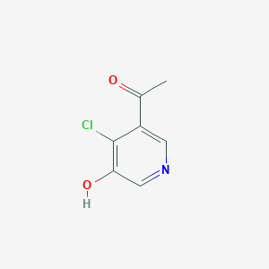 molecular formula C7H6ClNO2 B13132134 1-(4-Chloro-5-hydroxypyridin-3-YL)ethanone 