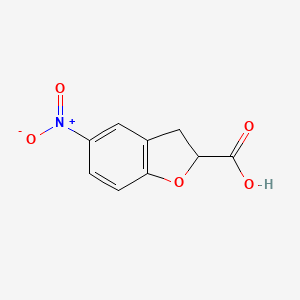 molecular formula C9H7NO5 B13132165 5-Nitro-2,3-dihydrobenzofuran-2-carboxylic acid 