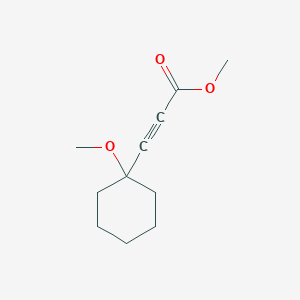 molecular formula C11H16O3 B13132169 2-Propynoicacid,3-(1-methoxycyclohexyl)-,methylester 