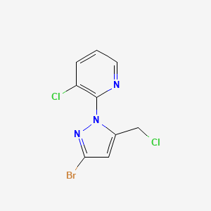 2-(3-Bromo-5-(chloromethyl)-1H-pyrazol-1-yl)-3-chloropyridine