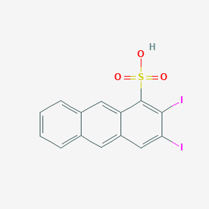 molecular formula C14H8I2O3S B13132184 2,3-Diiodoanthracene-1-sulfonic acid CAS No. 146448-18-2