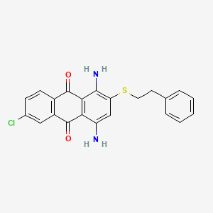 molecular formula C22H17ClN2O2S B13132200 1,4-Diamino-6-chloro-2-[(2-phenylethyl)sulfanyl]anthracene-9,10-dione CAS No. 88605-81-6