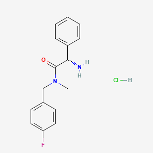 molecular formula C16H18ClFN2O B13132335 (S)-2-amino-N-(4-fluorobenzyl)-N-methyl-2-phenylacetamide hydrochloride 