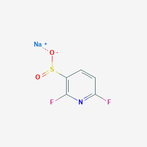 molecular formula C5H2F2NNaO2S B13132336 Sodium 2,6-difluoropyridine-3-sulfinate 