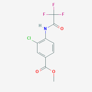 molecular formula C10H7ClF3NO3 B13132357 Methyl 3-chloro-4-(2,2,2-trifluoroacetamido)benzoate 