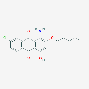 molecular formula C19H18ClNO4 B13132362 1-Amino-7-chloro-4-hydroxy-2-(pentyloxy)anthracene-9,10-dione CAS No. 88605-07-6