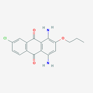 molecular formula C17H15ClN2O3 B13132466 1,4-Diamino-7-chloro-2-propoxyanthracene-9,10-dione CAS No. 88605-47-4