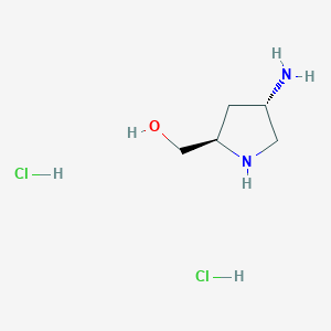 molecular formula C5H14Cl2N2O B13132488 ((2R,4S)-4-Aminopyrrolidin-2-YL)methanol 2hcl 