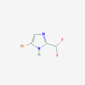 molecular formula C4H3BrF2N2 B13132491 5-Bromo-2-(difluoromethyl)-1H-imidazole 