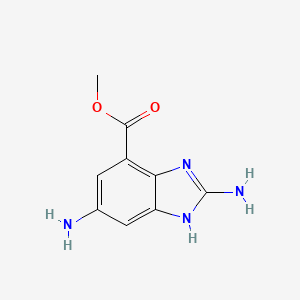 molecular formula C9H10N4O2 B13132507 Methyl2,5-diamino-1H-benzo[d]imidazole-7-carboxylate 