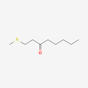 molecular formula C9H18OS B13132544 1-(Methylthio)-3-octanone CAS No. 61837-77-2