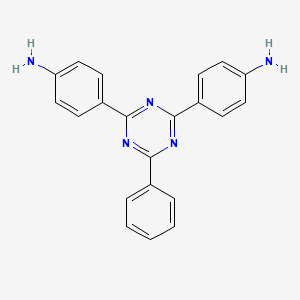 molecular formula C21H17N5 B13132556 2,4-Di(4-aminophenyl)-6-phenyl-s-triazine CAS No. 31207-01-9