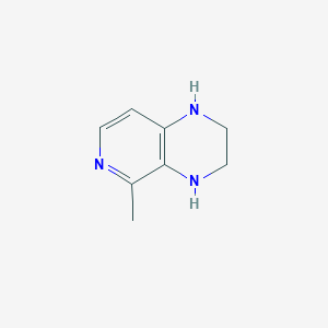 molecular formula C8H11N3 B13132580 5-Methyl-1,2,3,4-tetrahydropyrido[3,4-b]pyrazine 