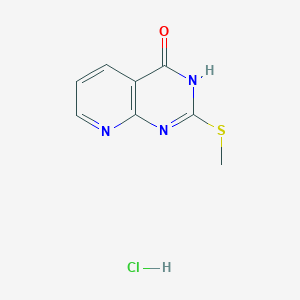 molecular formula C8H8ClN3OS B13132591 2-(methylthio)pyrido[2,3-d]pyrimidin-4(3H)-one hydrochloride 