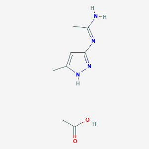 acetic acid;N'-(5-methyl-1H-pyrazol-3-yl)ethanimidamide