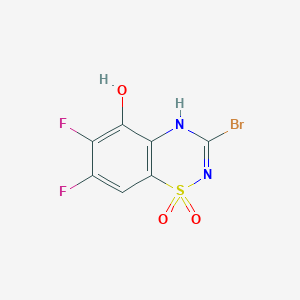 3-bromo-6,7-difluoro-1,1-dioxo-4H-1lambda6,2,4-benzothiadiazin-5-ol