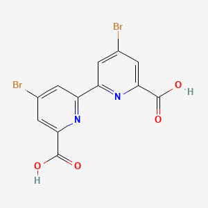 molecular formula C12H6Br2N2O4 B13132638 4,4'-Dibromo-[2,2'-bipyridine]-6,6'-dicarboxylic acid 