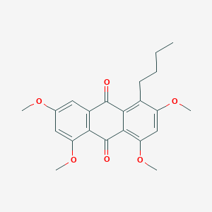 molecular formula C22H24O6 B13132649 1-Butyl-2,4,5,7-tetramethoxyanthracene-9,10-dione CAS No. 61539-66-0