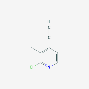 molecular formula C8H6ClN B13132675 2-Chloro-4-ethynyl-3-methylpyridine 