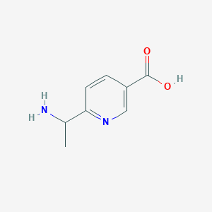 molecular formula C8H10N2O2 B13132728 6-(1-Aminoethyl)nicotinicacid 