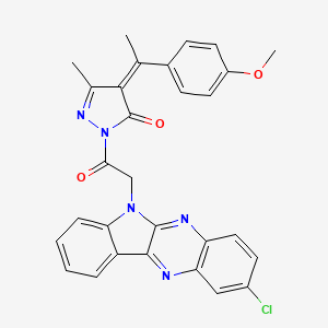 3H-Pyrazol-3-one, 2,4-dihydro-2-((2-chloro-6H-indolo(2,3-b)quinoxalin-6-yl)acetyl)-4-(1-(4-methoxyphenyl)ethylidene)-5-methyl-