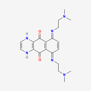 molecular formula C20H26N6O2 B13132858 6,9-Bis[2-(dimethylamino)ethylimino]-1,4-dihydrobenzo[g]quinoxaline-5,10-dione CAS No. 154384-82-4