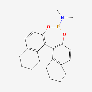 molecular formula C22H26NO2P B1313291 N,N-dimethyl-12,14-dioxa-13-phosphapentacyclo[13.8.0.02,11.03,8.018,23]tricosa-1(15),2(11),3(8),9,16,18(23)-hexaen-13-amine CAS No. 389130-06-7