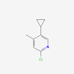 molecular formula C9H10ClN B13132972 2-Chloro-5-cyclopropyl-4-methylpyridine 