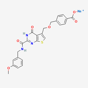 molecular formula C24H20N3NaO6S B13133001 Sodium 4-(((2-((3-methoxybenzyl)carbamoyl)-4-oxo-1,4-dihydrothieno[2,3-d]pyrimidin-5-yl)methoxy)methyl)benzoate 