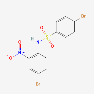 molecular formula C12H8Br2N2O4S B13133019 4-bromo-N-(4-bromo-2-nitrophenyl)benzenesulfonamide 