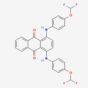 molecular formula C28H18F4N2O4 B13133043 1,4-Bis[4-(difluoromethoxy)anilino]anthracene-9,10-dione CAS No. 62149-29-5