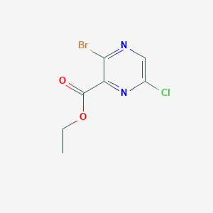 molecular formula C7H6BrClN2O2 B13133054 Ethyl 3-bromo-6-chloro-2-pyrazinecarboxylate 