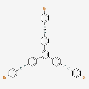 molecular formula C48H27Br3 B13133084 1,3,5-tris[4-[2-(4-bromophenyl)ethynyl]phenyl]benzene 