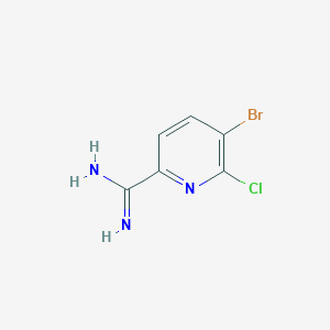 molecular formula C6H5BrClN3 B13133147 5-Bromo-6-chloropicolinimidamide 