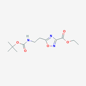 B1313328 Ethyl 5-(2-(tert-butoxycarbonylamino)ethyl)-1,2,4-oxadiazole-3-carboxylate CAS No. 652158-82-2